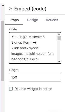 mailchimp code