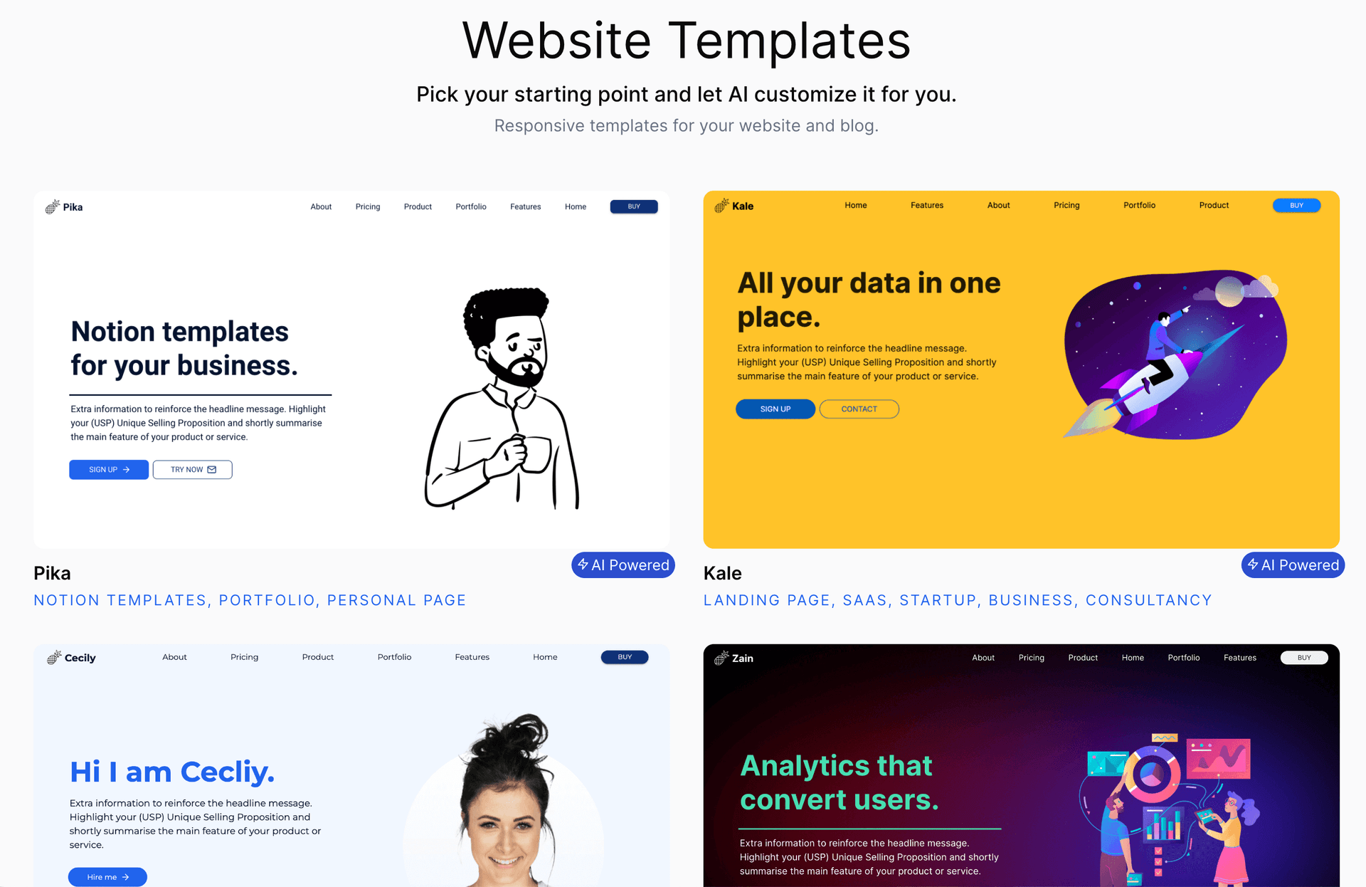 ai website_templates