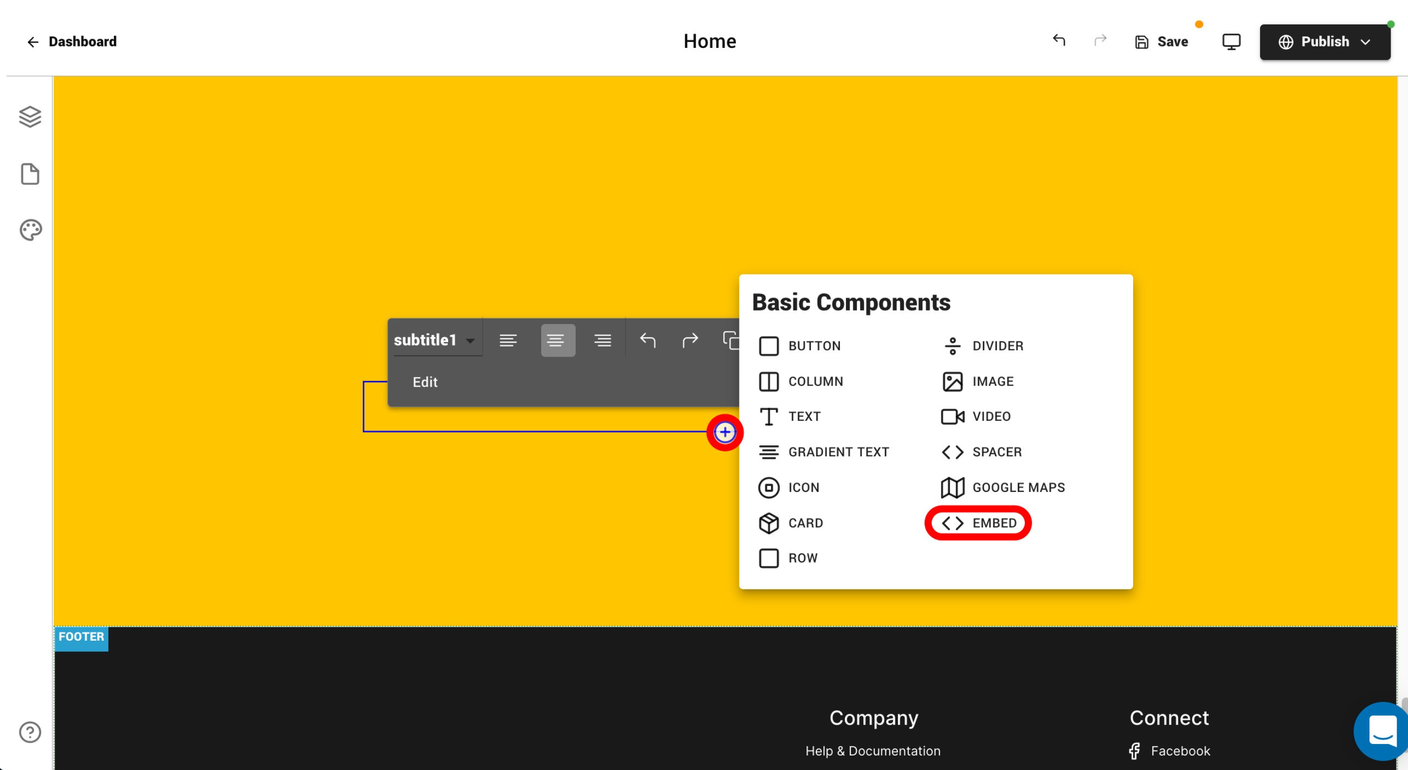  Add "Embed" component