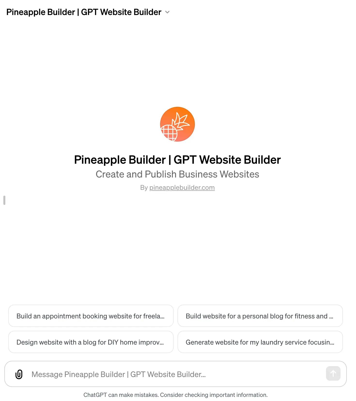 gpts pineapple_website_builder